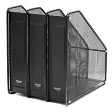 Deli E9197 Mesh Metal Magazine Holder 3 Compartments