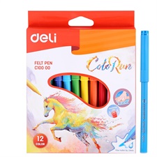 Deli ColoRun EC100 Felt Tip Washable Colour Markers 