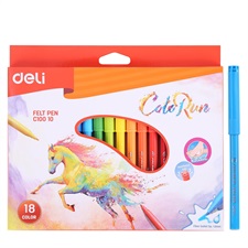 Deli ColoRun EC100 Felt Tip Washable Colour Markers 