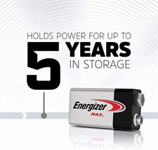 Energizer 522BP1 Max Alkaline 9 Volt Battery x 1 Blister Pack