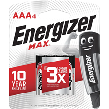 Energizer E92BP4 Max Alkaline AAA Battery x 4 Blister Pack (Pencil Cell)