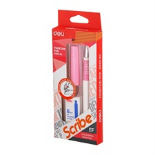 Deli EQ80000 Scribe Fountain Pen with 6 Cartridges