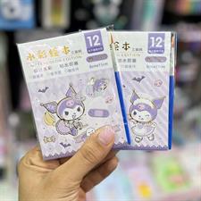 GHOUSHI WCB-32 Kuromi Kids Water Colour Painting Book With Paint & Brush