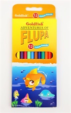 Goldfish GF-12 Flupa Colour Pencil Full Size 12 Colours