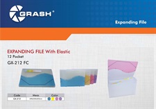 Grash GX-212 Legal 12 Pockets Expanding File with Elastic Belt