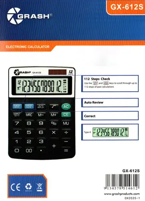 Grash GX-612S 12-Digits Desktop Calculator