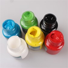 Yi Pin Xuan 6678-6A Fabric Paints 06 Colour Set with Mixing Palette & Brush