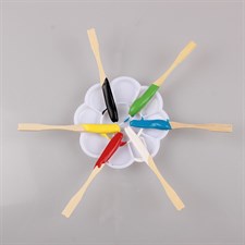 Yi Pin Xuan 6678-6A Fabric Paints 06 Colour Set with Mixing Palette & Brush