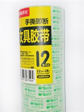 M&G AJD97319 Transparent Stationery Tape 12mm x 18 Yards - 12 Pieces Roll