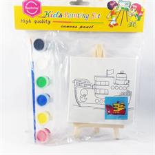 Keep Smiling 1010DIY Kids 4x4 Inches Canvas Painting Set With Easel