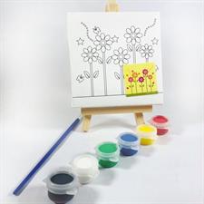 Keep Smiling 1010DIY Kids 4x4 Inches Canvas Painting Set With Easel