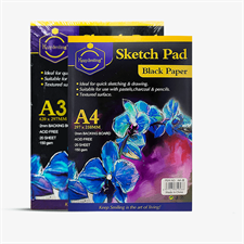 Keep Smiling 20 Pages A4 & A3 200gsm Black Paper Sketch Pad