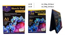 Keep Smiling 20 Pages A4 & A3 200gsm Black Paper Sketch Pad