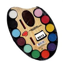 Keep Smiling Artist Palette Water Colour Paints 12 Colours