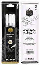 Keep Smiling E0430 White Highlight Pen 0.6mm 3 Pcs Set