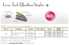KW-triO 05618 Lever-Tech Effortless 40 Pages Heavy Duty Stapler