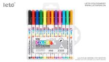 Leto WB-8813-12 Erasable White Board 12 Colour Marker Round Tip