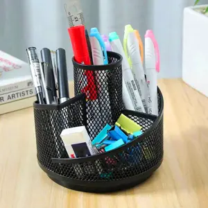 Maxim MX-2012 Mesh Steel 360° Rotatable Multi-Function Pen Holder