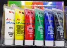 M&G APLN6597 Acrylic Colour Single Tube 30ML 6 Colour Set