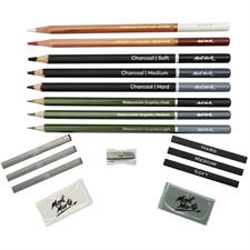 Mont Marte MMGS0033 Signature Sketch & Draw Collection Sketching Set 17 Pieces