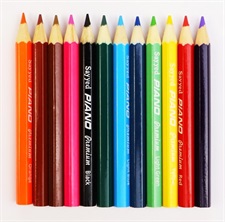 Piano Premium 12 Colour Pencils Half Size