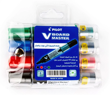 Pilot V Board Master 4 Assorted Colour Whiteboard Marker Wallet