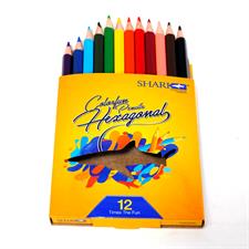 Shark CPH-1012 Hexagonal Half Size 12 Colour Pencils