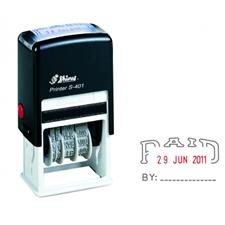 Shiny S-401 Self-Inking PAID Stamp with Adjustable Date