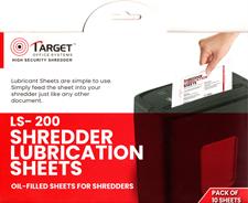 Target LS-200 Lubricating Sheets for Paper Shredders Pack of 10