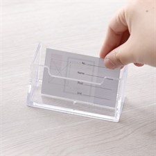 Deli E7623 PS Front View Transparent Business Card Holder