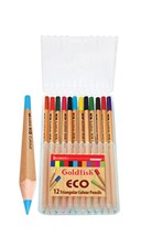 Goldfish T12P Eco Triangular Full Size 12 Colour Pencils Plastic Pack