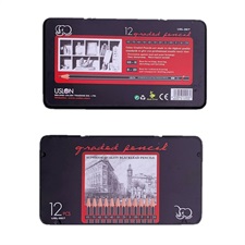 Uslon Graded Sketching Pencils 12 Tin Pack