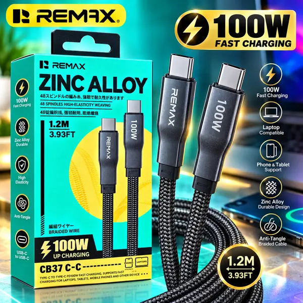 Remax CB37 100W Type-C to Type-C Fast Charging Cable (1.2m)   
