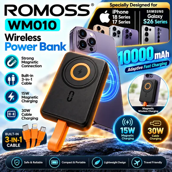 Romoss WM010 10000mAh Magsafe Magnetic Wireless Power Bank 