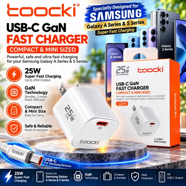 Toocki C259 25W GaN USB-C Super Fast Charging Power Adapter 