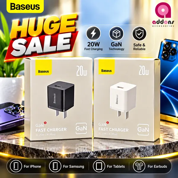 Baseus GaN5 20W USB-C Mini Fast Charging Power Adapter 
