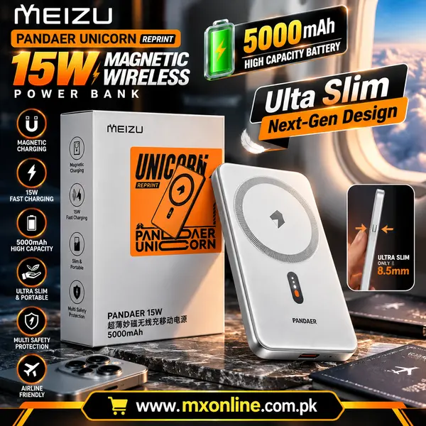 Meizu PANDAER Unicorn PD20W 15W 5000mAh Ultra-Slim Magsafe Magnetic Wireless Power Bank 