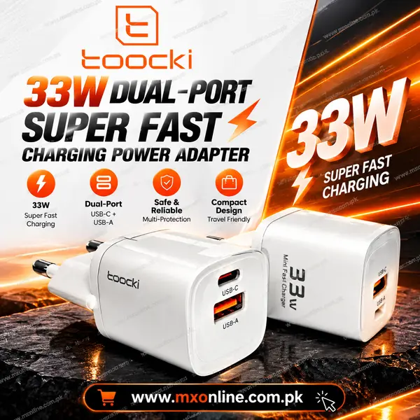 Toocki 33W GaN Dual-Port Super Fast Charging Power Adapter 