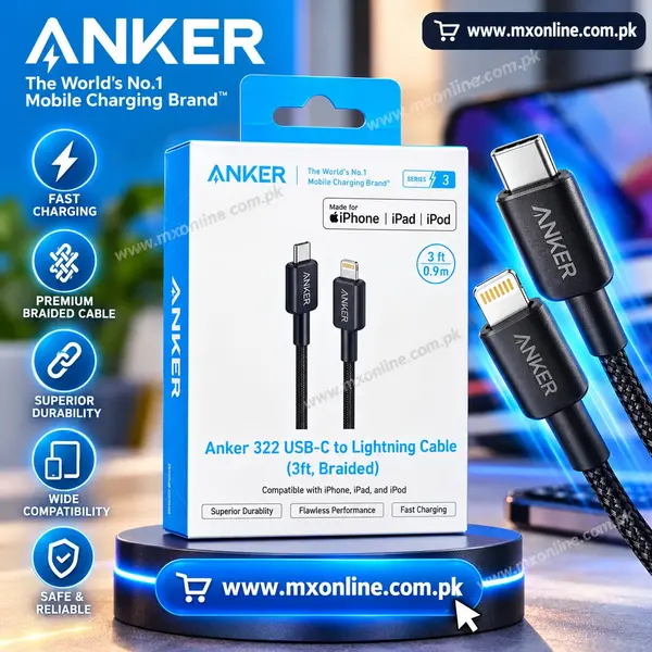 Anker 322 Lightning to USB-C Nylon Braided Data Cable 