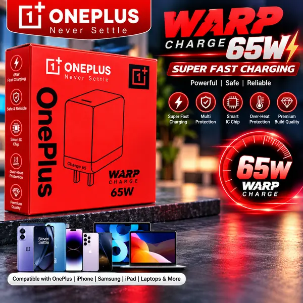 100% Original OnePlus 65W USB-C Ultra-Vooc Charging Power Adapter 