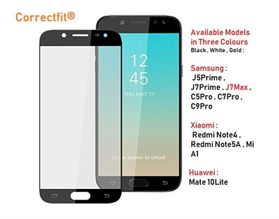 Correctfit® Galaxy J7Max 5D Nano 9H Powerful Edge to Edge Glass Protector