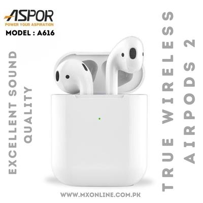 ASPOR A616 AIRPODS 2 HIFI SOUND 5.0 BT WIRELESS CHARGING