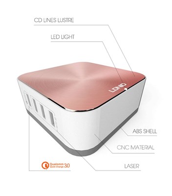 LDNIO A8101 50W Quick Charge 3.0 Technology 8-USB Output 10A Auto ID USB Charger