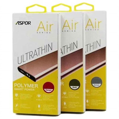 Aspor Air Series A383 Li-Polymer UltraSlim 10000mAh Powerbank