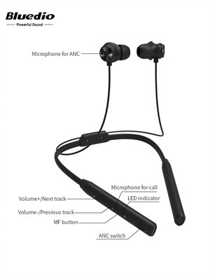 Bluedio T Energy Magnetic Bluetooth Earphone - Black	