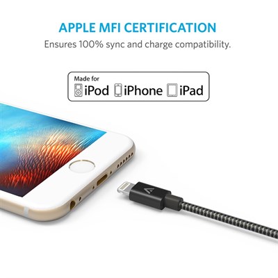 Anker® Nylon Braided USB Cable with Lightning Connector