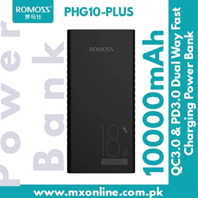 Romoss PHG10 Plus 18W 10000mAh QC 3.0 PD 3.0 Fast Charging Power Bank 
