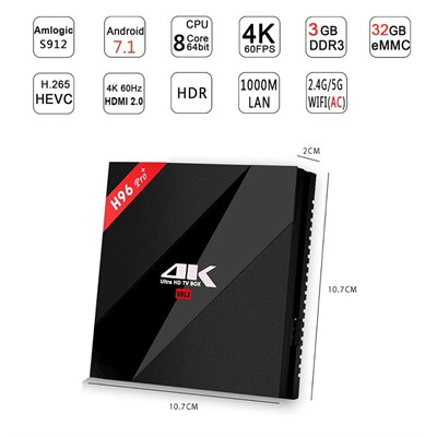 H96 PRO PLUS Amlogic S912 Octa Core 3GB RAM 32GB ROM TV Box