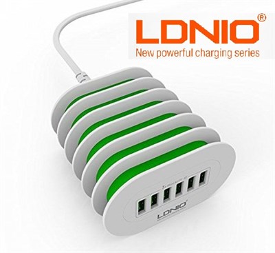 LDNIO A6702 7Amp Auto-ID 6-port USB Wall Travel Charger