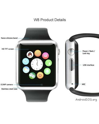 iCraze W08 - Smart Watch - For IOS & Android Smartphones - Black